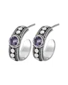 Samuel B. Silver 0.25 Ct. Tw. Amethyst Dot Hoops