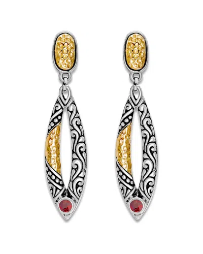 SAMUEL B. SAMUEL B. SILVER 0.30 CT. TW. GARNET DROP EARRINGS