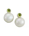 Samuel B. Silver 0.44 Ct. Tw. Peridot & 10mm Pearl Earrings