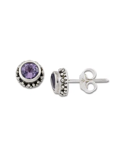 Samuel B. Silver 0.50 Ct. Tw. Amethyst Beaded Studs