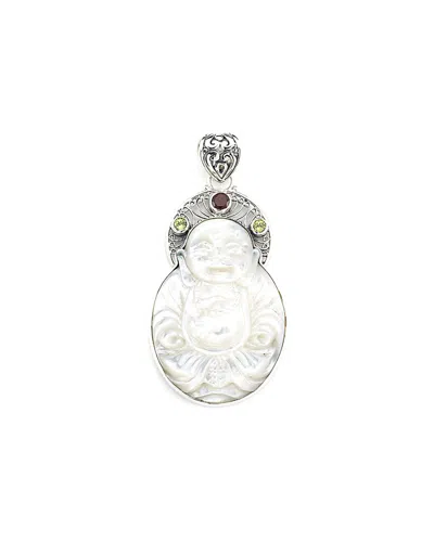 Samuel B. Silver 0.57 Ct. Tw. Gemstone & Pearl Buddha Pendant In Metallic