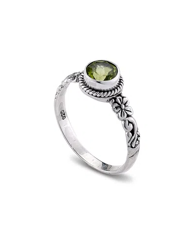 SAMUEL B. SAMUEL B. SILVER 0.75 CT. TW. PERIDOT ROUND RING