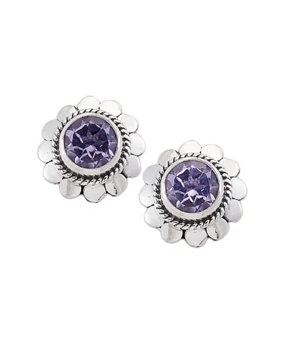 SAMUEL B. SAMUEL B. SILVER 0.84 CT. TW. AMETHYST EARRINGS