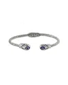Samuel B. Silver 1.00 Ct. Tw. Amethyst Twisted Cable Bangle Bracelet