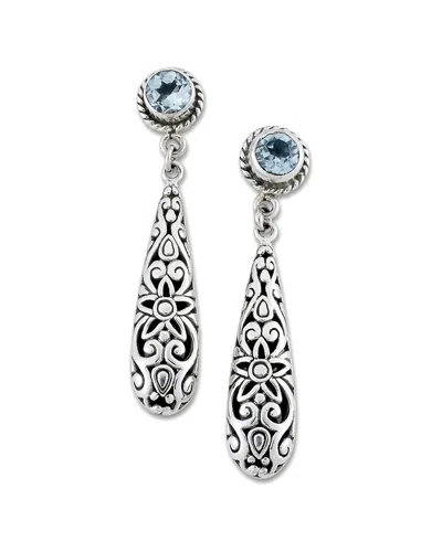 Samuel B. Silver 1.00 Ct. Tw. Blue Topaz Filigree Earrings