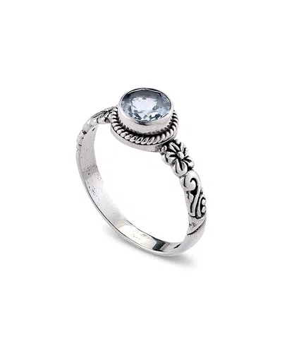 Samuel B. Silver 1.00 Ct. Tw. Blue Topaz Round Ring