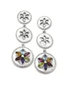 Samuel B. Silver 1.00 Ct. Tw. Gemstone Flower Earrings