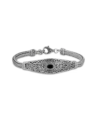 Samuel B. Silver 1.00 Ct. Tw. Onyx Bracelet