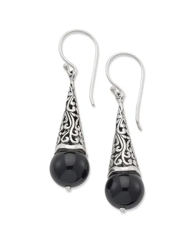 Samuel B. Silver 1.00 Ct. Tw. Onyx Earrings In Metallic