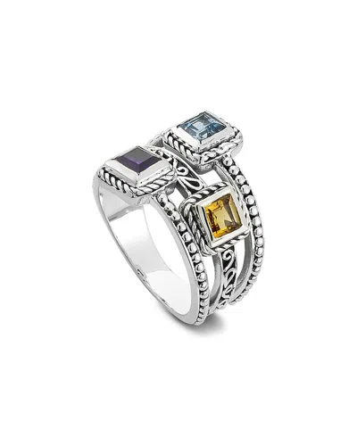 Samuel B. Silver 1.07 Ct. Tw. Gemstone Row Ring In Metallic
