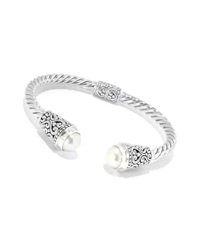 Samuel B. Silver 10mm Pearl Balinese Design Bangle Bracelet In Metallic