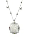 Samuel B. Silver 1.16 Ct. Tw. Gemstone & Pearl Dove Pendant