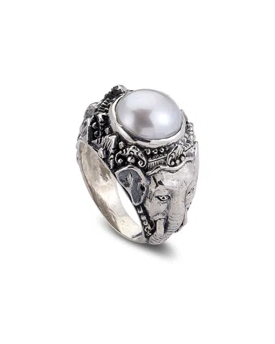 Samuel B. Silver 11mm Pearl Elephant Ring
