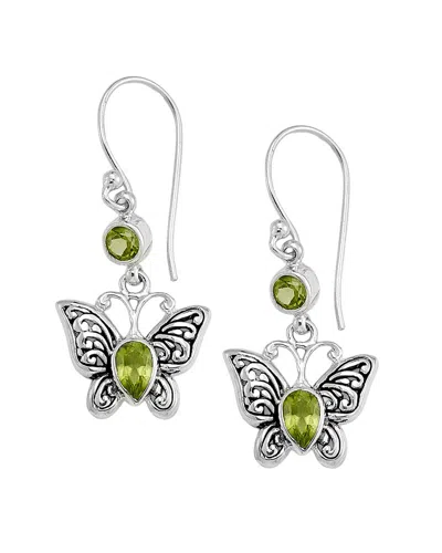 Samuel B. Silver 1.30 Ct. Tw. Peridot Earrings In Metallic