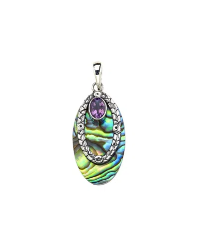 Samuel B. Silver 13.00 Ct. Tw. Abalone Pendant In Green