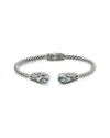 Samuel B. Silver 1.50 Ct. Tw. Topaz Twisted Cable Bangle Bracelet In Blue