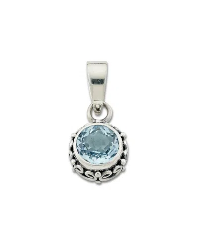 Samuel B. Silver 1.55 Ct. Tw. Blue Topaz Round Pendant