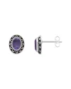 Samuel B. Sterling Silver Oval Semiprecious Stone Stud Earrings