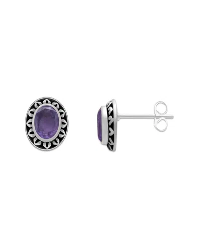 SAMUEL B. SAMUEL B. SILVER 1.60 CT. TW. AMETHYST EARRINGS