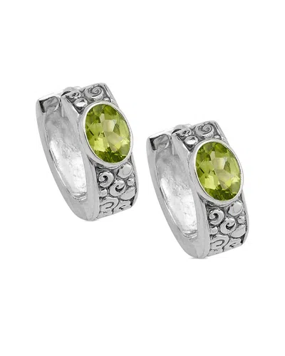 Samuel B. Silver 1.60 Ct. Tw. Peridot Huggie Earrings In Metallic