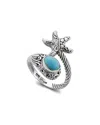 Samuel B. Silver 1.60 Ct. Tw. Sleeping Beauty Turquoise Ring