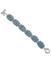 Samuel B. Silver 16.20 Ct. Tw. Sleeping Beauty Turquoise Bracelet In Blue