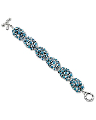 Samuel B. Silver 16.20 Ct. Tw. Sleeping Beauty Turquoise Bracelet In Blue