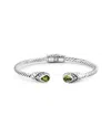 Samuel B. Silver 1.70 Ct. Tw. Amethyst Twisted Cable Bangle Bracelet In Green