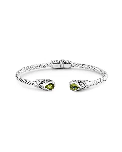 SAMUEL B. SAMUEL B. SILVER 1.70 CT. TW. AMETHYST TWISTED CABLE BANGLE BRACELET