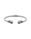 Samuel B. Silver 1.70 Ct. Tw. Blue Topaz & Pearl Bracelet