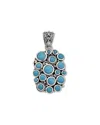 Samuel B. Silver 1.70 Ct. Tw. Sleeping Beauty Turquoise Cluster Pendant