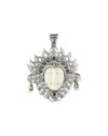 Samuel B. Silver 1.75 Ct. Tw. Gemstone & Pearl Buddha Pendant