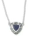 Samuel B. Silver 1.78 Ct. Tw. Blue Sapphire Necklace In Metallic