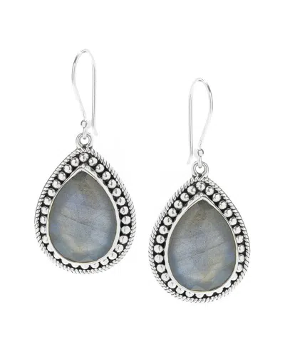 SAMUEL B. SAMUEL B. SILVER 19.00 CT. TW. LABRADORITE EARRINGS