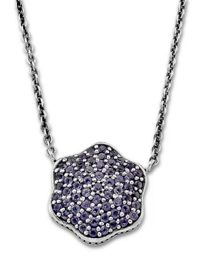 Samuel B. Silver 1.98 Ct. Tw. Amethyst Flower Necklace In Purple