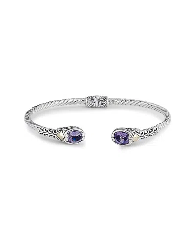 Samuel B. Silver 2.20 Ct. Tw. Amethyst Hinge Bangle Bracelet