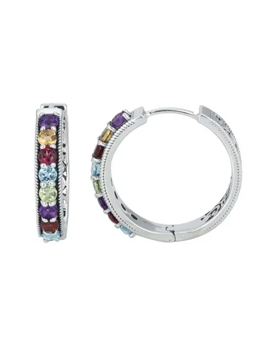 SAMUEL B. SAMUEL B. SILVER 2.20 CT. TW. GEMSTONE HOOPS