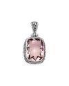 Samuel B. Ss Pink Quartz Rectangular Cushion Pendant