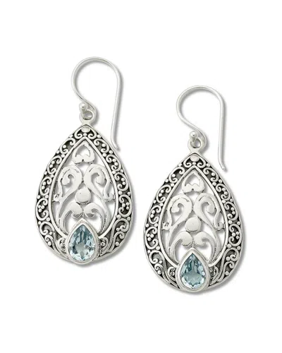 Samuel B. Silver 2.50 Ct. Tw. Blue Topaz Earrings In Metallic