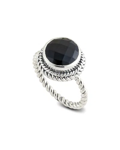 SAMUEL B. SAMUEL B. SILVER 2.55 CT. TW. BLACK ONYX ROUND RING