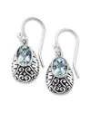 Samuel B. Silver 2.90 Ct. Tw. Blue Topaz Bali Earrings In Metallic