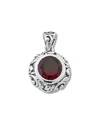 Samuel B. Silver 3.00 Ct. Tw. Garnet Bali Design Pendant