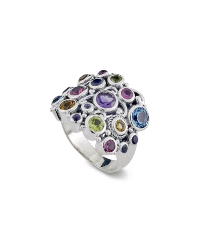Samuel B. Silver 3.00 Ct. Tw. Gemstone Cluster Ring In Purple Multi