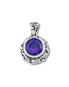 Samuel B. Silver 3.10 Ct. Tw. Amethyst Bali Design Pendant