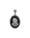 Samuel B. Silver 31.90 Ct. Tw. Black Agate Pendant In Metallic
