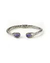 Samuel B. Silver 3.30 Ct. Tw. Amethyst Twisted Cable Bangle Bracelet
