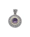 Samuel B. Silver 3.50 Ct. Tw. Amethyst Tribe Pendant In Metallic