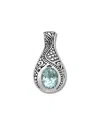 Samuel B. Silver 3.50 Ct. Tw. Blue Topaz Bali Scrollwork Pendant