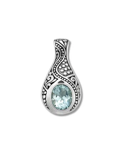 Samuel B. Silver 3.50 Ct. Tw. Blue Topaz Bali Scrollwork Pendant
