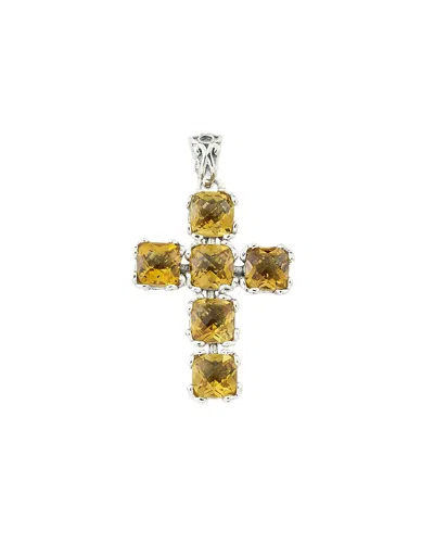 Samuel B. Silver 3.50 Ct. Tw. Citrine Pendant In Metallic